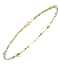 Bezel-Set Round Brilliant-Cut Diamond Bangle Setting in 14k Gold (SI2/G D-0.08ct.)