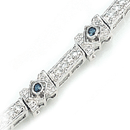 14K white gold precious stones Sapphire bracelet (G/SI2, D-0.78ct, S-0.47ct.) 