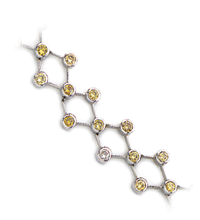 14K White Gold Bezel-Set Round Color Diamond Bracelets D-3.13cts