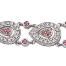 14K white gold precious stones Pink Sapphire bracelet (G/SI2, D-2.50ct. PS-1.16ct.)