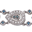 14K white gold diamond & precious stones Sapphire bracelet (G/SI2, D-2.50ct, BS-1.20ct.) 