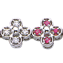 14K white gold precious stones Pink Sapphire bracelet (G/SI2, D-0.74ct, PS-0.74ct.) 