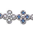 14K white gold precious stones Sapphire bracelet (G/SI2, D-0.75ct,  PS-1.00ct.)  