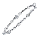 Prong-set Round Diamond Bracelet set in 14k White Gold (D-1.03ct.)