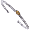 Silver and Marquise Shape Citrine Cuff Bracelet
