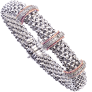 18K Pink gold and silver with 0.25ct. diamond  rope bracelet