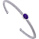 Silver and oval amethyst cuff bracelet 
