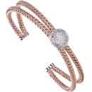 Pink plated and round diamonds cuff bracelet