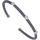 Black Rhodium and round diamonds cuff bracelet 