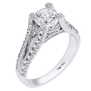 14 Karat White Gold Radiant Diamond Legacy Style Engagement Ring Setting (SI2/G D-0.40ct.)