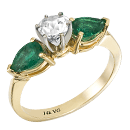 14K Yellow Gold Comfort fit Emerald Engagement Ring (R-80ct.)
