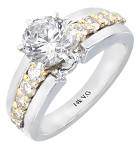 18K Two-tone Engagement Ring (SI2/ G, 0.59ct.).