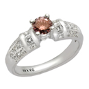 14K White Gold Pink Diamond Comfort Fit Ring (SI2,VS/G,H,  D-0.43ct, PD-0.52ct.)