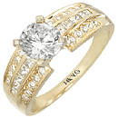 18K yellow gold brial engagement ring (SI2,VS/G,H D-0.55ct)