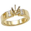 14K Yellow Gold Comfort Fit Engagement Ring (SI2/G, D-0.20ct), 