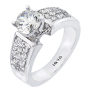 14K white gold bridal engagement ring (VS/H-I, D-0.50ct)