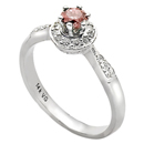 14K White Gold Pink Diamond Comfort Fit Ring (SI2/G, D-0.13ct, PD-0.27ct.)