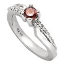 14K White Gold Pink Diamond Comfort Fit Ring (SI2/G, D-0.32ct, PD-0.30ct.)
