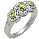 14K white gold and enhanced yellow colored diamond ring (enhanced yellow, G /SI1, SI2, 0.60ct)