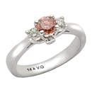 14K White Gold Pink Diamond Comfort Fit Ring (SI2/G, D-0.28ct, PD-0.47ct.)