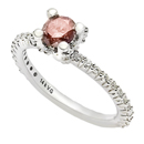 14K White Gold Pink Diamond Comfort Fit Ring (SI2/G, D-0.41ct, PD-0.59ct.)
