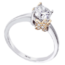 Two-Tone Diamond Engagement Ring Flower (D-0.11ct.) 