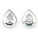 14K white gold comfort fit pair of diamond earrings (G /SI2,D-0.40ct)