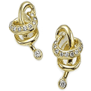 14K yellow gold pair of diamond earrings (G /SI2,D-0.25ct)
