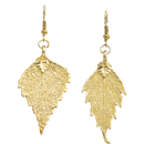 Birch Leaf Earrings Dipped In 24K Gold