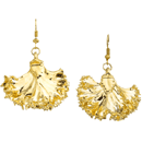 Lettuce Leaf Gold Earrings 