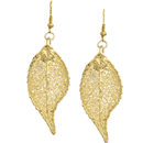 Evergreen Leaf Earrings Dipped In 24K Gold