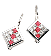 18K White Gold Sapphire Earrings (VS/G-H, D-0.60ct, S-0.33ct.)