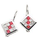 18K White Gold Sapphire Earrings (VS/G-H, D-0.60ct, S-0.33ct.)