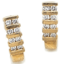 14K yellow gold pair of diamond earrings (G /SI2,D-0.25ct)
