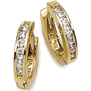 14K yellow gold pair of diamond earrings (G /SI2,D-0.45ct)