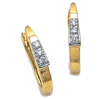 14K Two-Tone pair of diamond earrings (G /SI2,D-0.12ct)