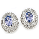 14K White Gold Tanzanite Earrings (SI2/G, D-1.50ct, Tanz-1.50ct.)