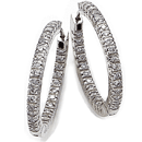 14K white gold pair of diamond earrings (G /SI2,D-1.29ct)