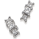 14K white gold comfort fit pair of diamond earrings (G /SI2,D-0.50ct)