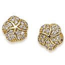14K yellow gold pair of diamond earrings (G /SI2,D-0.50ct)
