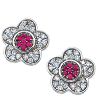 14K White Gold Sapphire Earrings (SI2/G, D-0.90ct, PS-0.40ct.)