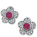 14K White Gold Sapphire Earrings (SI2/G, D-0.90ct, PS-0.40ct.)