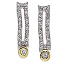 14K two-tone pair of diamond earrings (G /SI2,D-0.60ct)