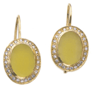 14K yellow gold precious yellow quartz pair of earrings (G/SI2, D-0.50ct.)