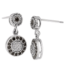 0.20 Ct Black & White Diamond Earrings in 14K White Gold