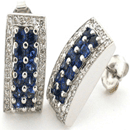18K White Gold Sapphire Earrings (SI2/G, D-0.31ct, S-1.35ct.)