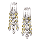 14K white gold and colored diamond earrings (G,enhanced yellow/SI2,SI1, D-0.70ct)