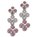 14K white gold Pink Sapphire Earrings (G/SI2, D-0.25ct, PS-0.45ct.) 