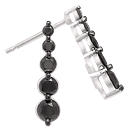0.53 Ct Black Diamond Journey Earrings in 14K White Gold 
