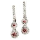 14K White Gold Pink Diamond Comfort Fit Earrings (SI2/G, D-0.26ct, PD-0.19ct.)